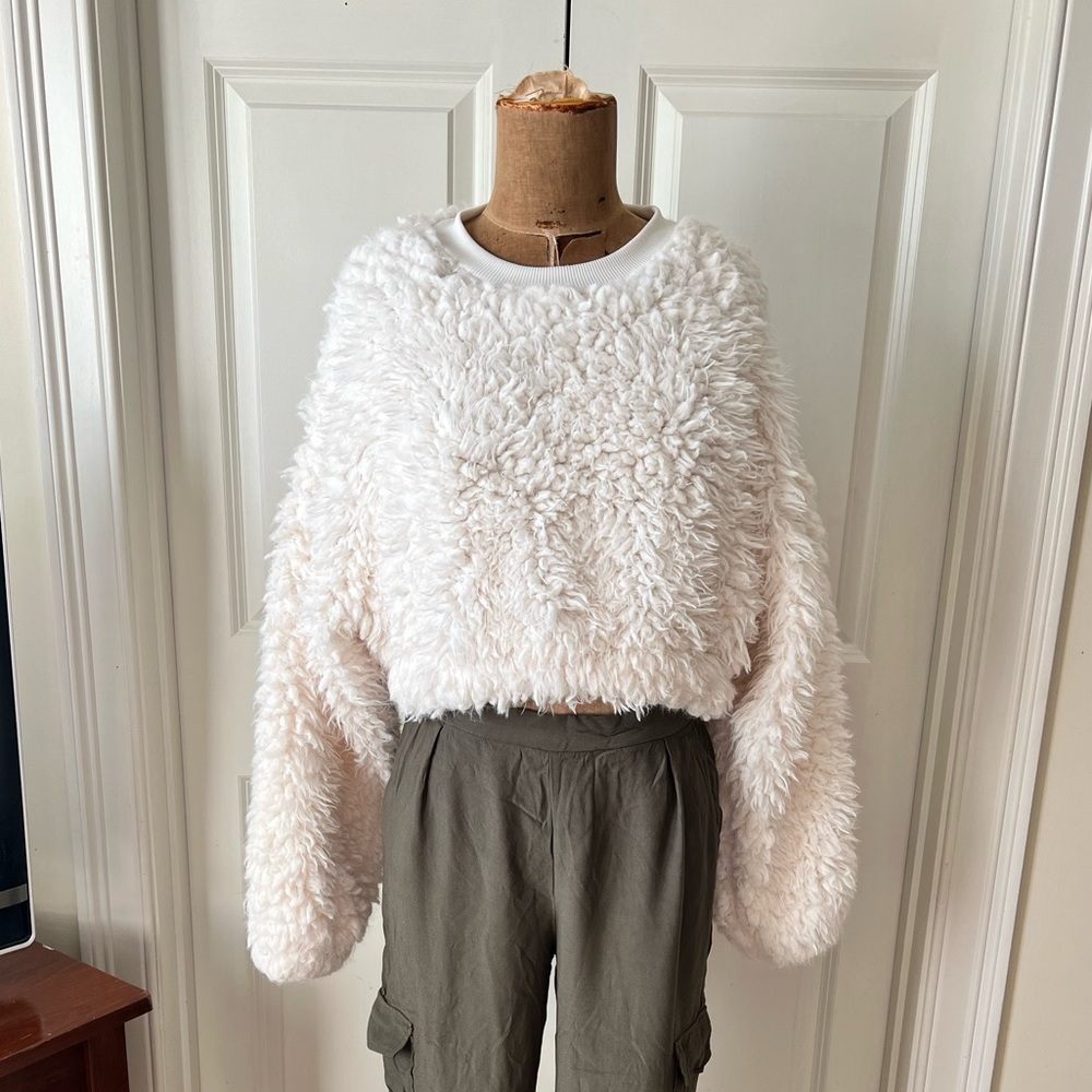 Fuzzy Long Sleeves Winter Wool Top - Very Warm